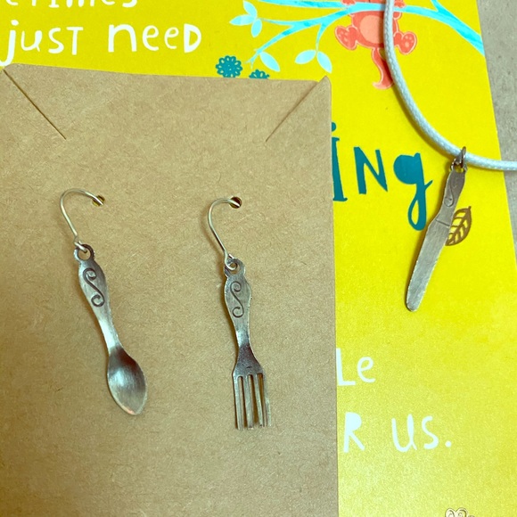 🥄 🍴 Spoon, fork, knife jewelry set handmade - Picture 2 of 4